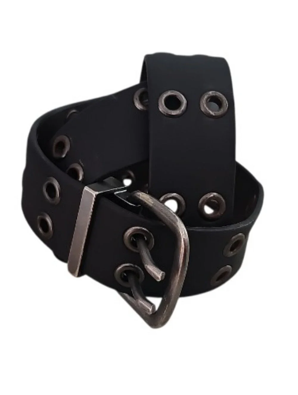 Vintage Reversible Black Brown Grommet Belt Size 34 Punk Grunge Emo Y2K Unisex